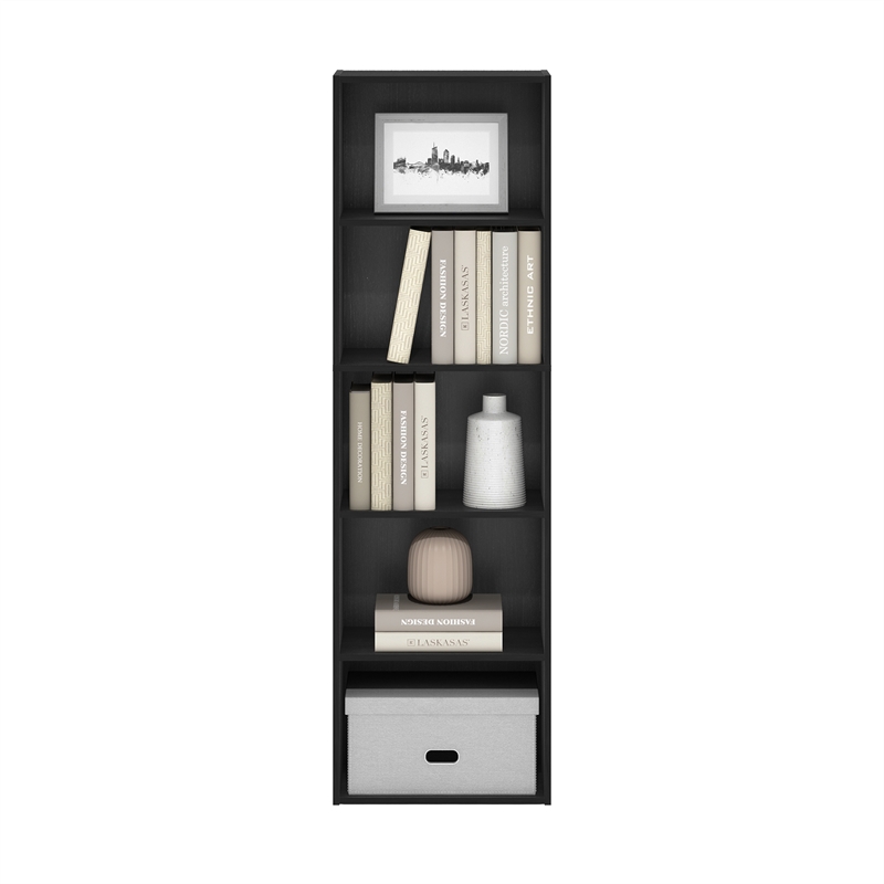Scranton & Co 5-Tier Reversible Shelf Bookcase in Blackwood Engineered Wood