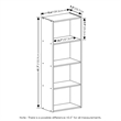 Scranton & Co 4-Tier Open Shelf Bookcase in White Engineered Wood