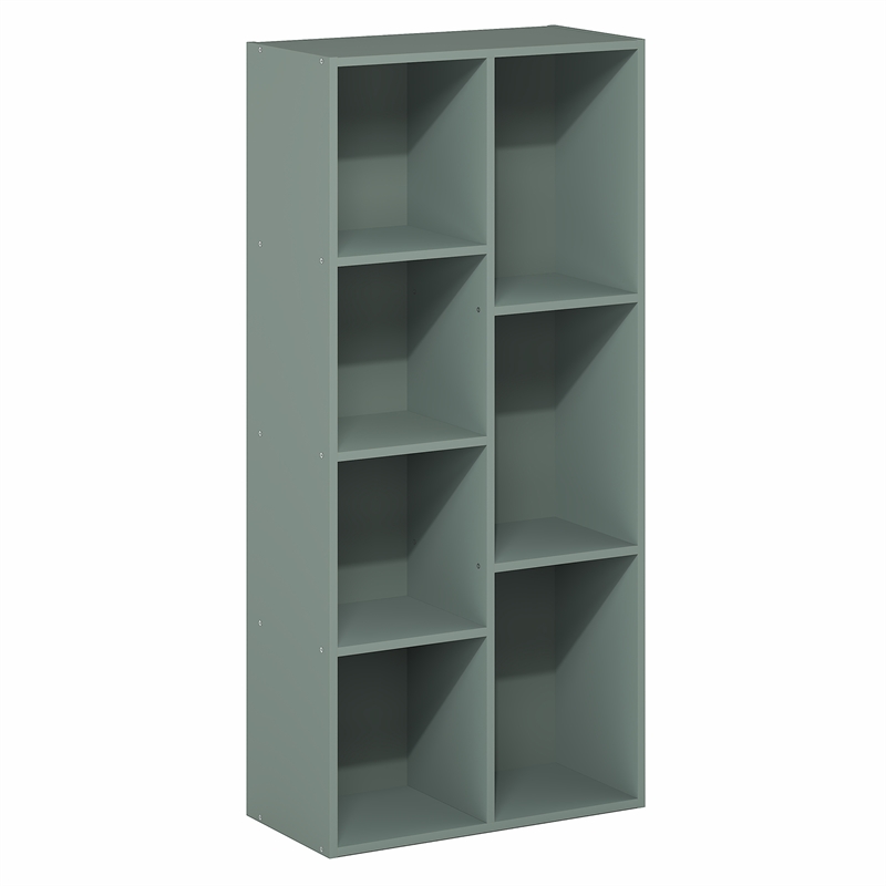 Scranton & Co 7-Cube Bookshelf in Sage Green Engineered Wood