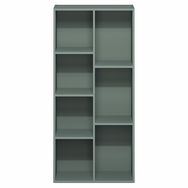 Scranton & Co 7-Cube Bookshelf in Sage Green Engineered Wood