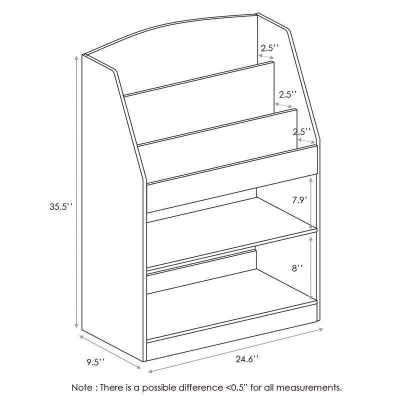 Scranton & Co Wood Bookshelf with Storage Bins in Pink 2 Shelves