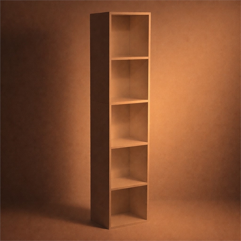 Scranton & Co 5-Tier Open Shelf Bookcase in White in Engineered Wood