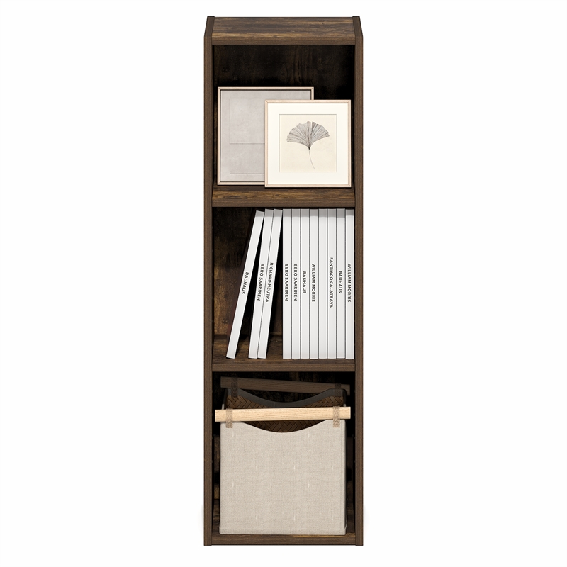 Scranton & Co 3-Tier Narrow Bookshelf in Amber Pine Engineered Wood 10-In Width