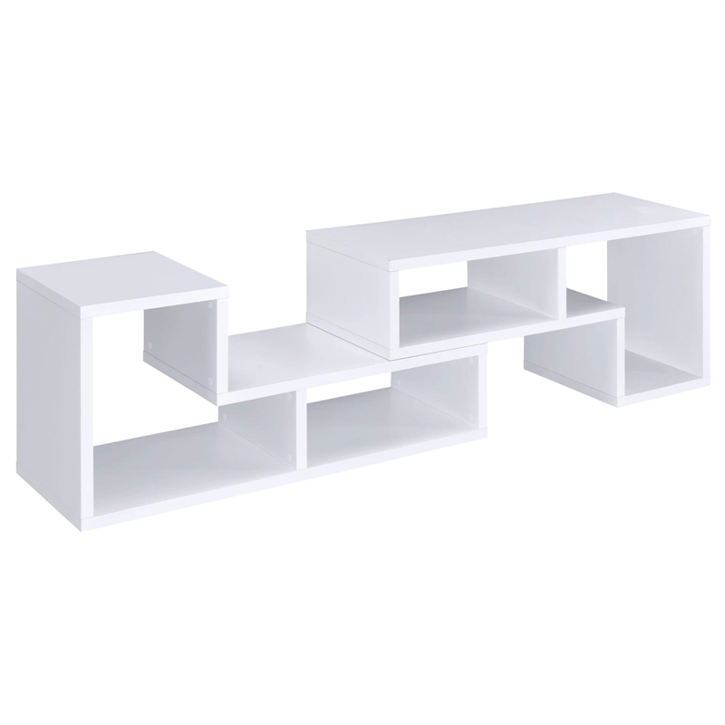 Scranton & Co Multipurpose L-Shaped TV Stand and Bookshelf in White