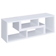 Scranton & Co Multipurpose L-Shaped TV Stand and Bookshelf in White