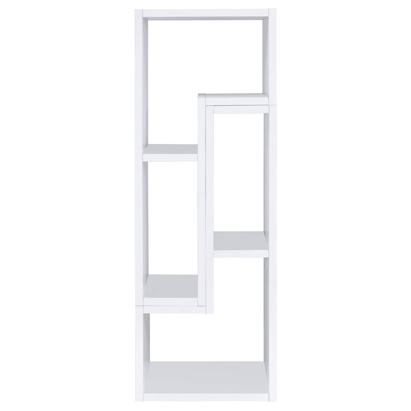 Scranton & Co Multipurpose L-Shaped TV Stand and Bookshelf in White