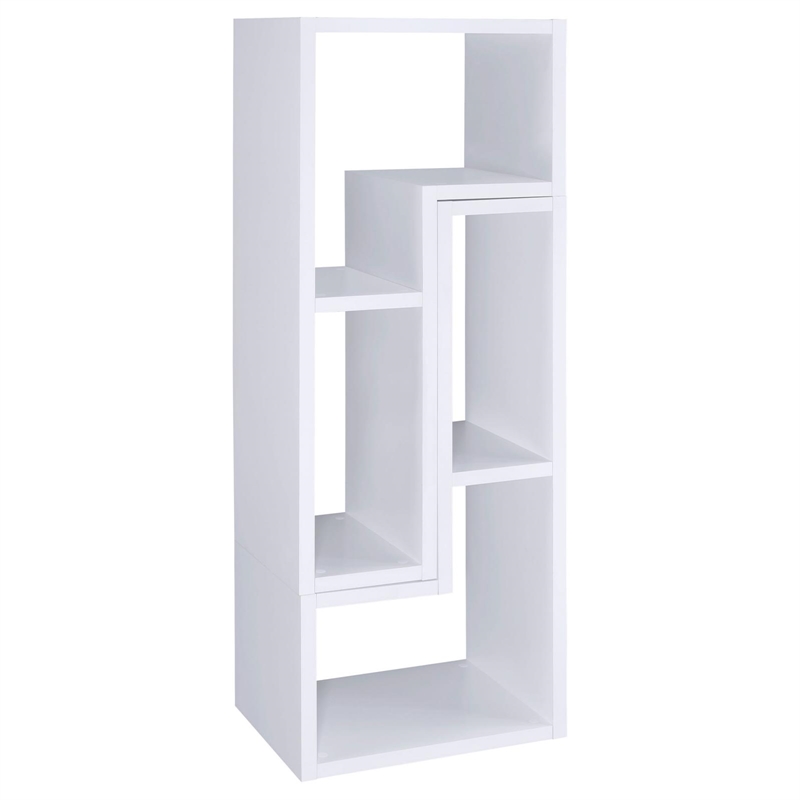 Scranton & Co Multipurpose L-Shaped TV Stand and Bookshelf in White
