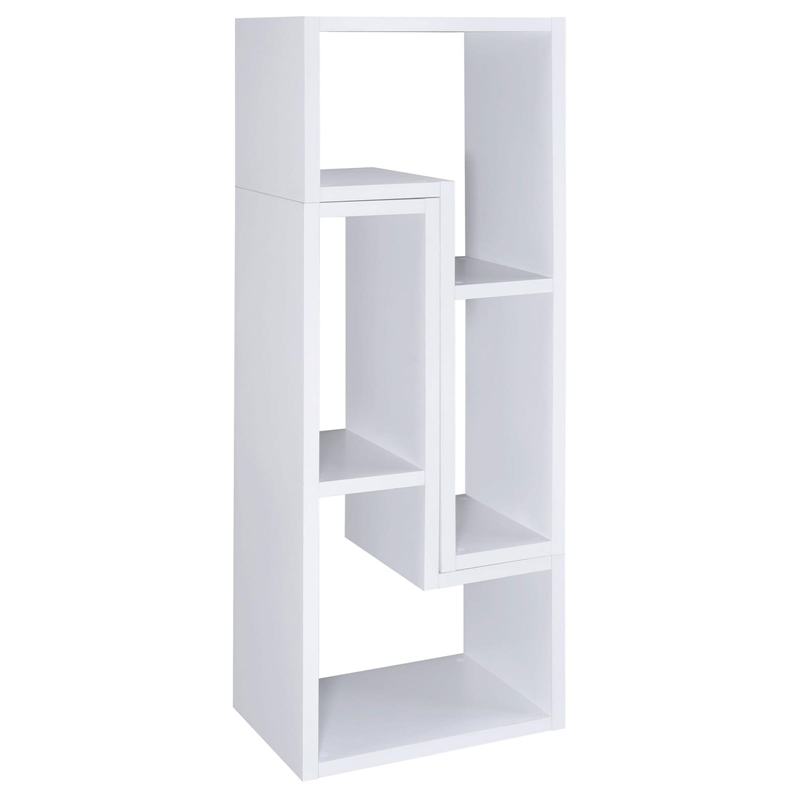 Scranton & Co Multipurpose L-Shaped TV Stand and Bookshelf in White