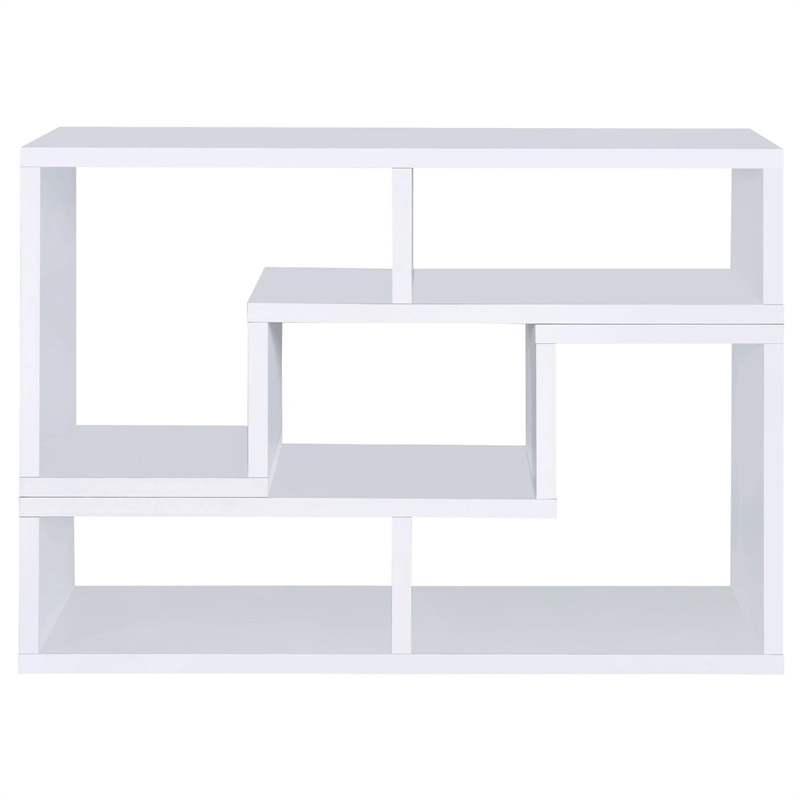 Scranton & Co Multipurpose L-Shaped TV Stand and Bookshelf in White