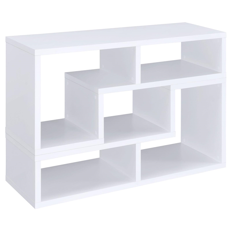 Scranton & Co Multipurpose L-Shaped TV Stand and Bookshelf in White
