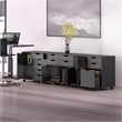 Scranton & Co 3-Piece Engineered Wood Cabinet Set with File Drawer in Black