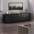 Scranton & Co 3-Piece Engineered Wood Cabinet Set with File Drawer in Black