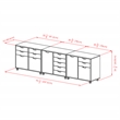 Scranton & Co 3-Piece Engineered Wood Cabinet Set with File Drawer in Black