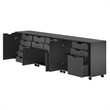 Scranton & Co 3-Piece Engineered Wood Cabinet Set with File Drawer in Black