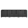 Scranton & Co 3-Piece Engineered Wood Cabinet Set with File Drawer in Black