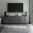 Scranton & Co 3-Piece Engineered Wood Storage Cabinet Set in Black