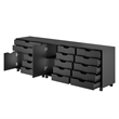 Scranton & Co 3-Piece Engineered Wood Storage Cabinet Set in Black
