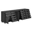 Scranton & Co 3-Piece Engineered Wood Storage Cabinet Set in Black