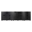 Scranton & Co 3-Piece Engineered Wood Storage Cabinet Set in Black