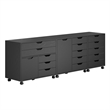 Scranton & Co 3-Piece Engineered Wood Storage Cabinet Set in Black