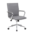 Scranton & Co Ribbed Back Adjustable Office Chair with Chrome Arms in Gray