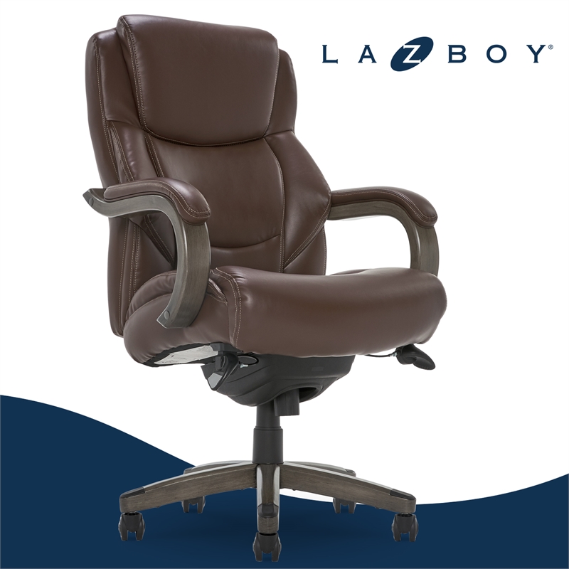 Scranton & Co Big and Tall Executive Office Chair in Weathered Brown Leather