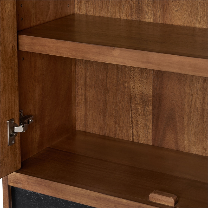 Scranton & Co Acacia Wood Bookcase with Lower Doors in Rich Brown