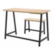 Scranton & Co 2-Piece Metal Writing Desk and Bench with Pencil Drawer in Ash