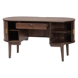 Scranton & Co Wood Writing Desk with Oval Top and Locking Drawer