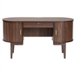 Scranton & Co Wood Writing Desk with Oval Top and Locking Drawer