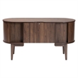 Scranton & Co Wood Writing Desk with Oval Top and Locking Drawer