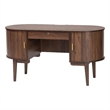 Scranton & Co Wood Writing Desk with Oval Top and Locking Drawer