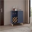 Scranton & Co Low Bar Cabinet with Open Storage in Blue and Walnut