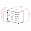Scranton & Co Mobile 5-Drawer Storage Cabinet with Side Compartments in White