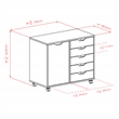 Scranton & Co Mobile 5-Drawer Storage Cabinet with Side Compartments in White