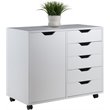 Scranton & Co Mobile 5-Drawer Storage Cabinet with Side Compartments in White