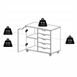 Scranton & Co Mobile 5-Drawer Storage Cabinet with Side Compartments in White