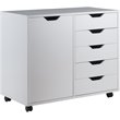 Scranton & Co Mobile 5-Drawer Storage Cabinet with Side Compartments in White