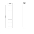 Scranton & Co 5-Shelf Narrow Bookcase in Oak with Adjustable Shelves