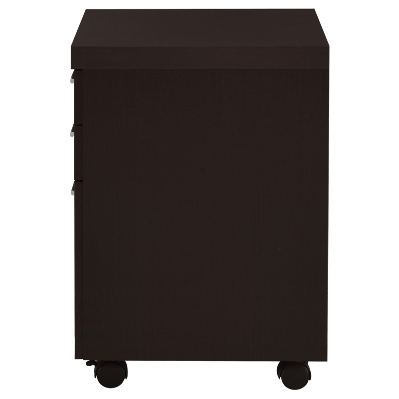 Scranton & Co Mobile 3-Drawer File Cabinet with Casters in Cappuccino