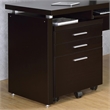 Scranton & Co Mobile 3-Drawer File Cabinet with Casters in Cappuccino
