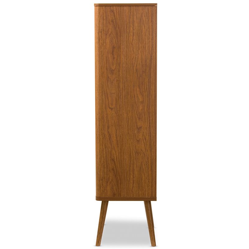Scranton & Co Contemporary Open Shleves Bookcase in Warm Walnut