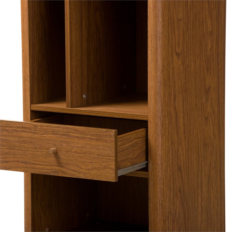 Scranton & Co Contemporary Open Shleves Bookcase in Warm Walnut