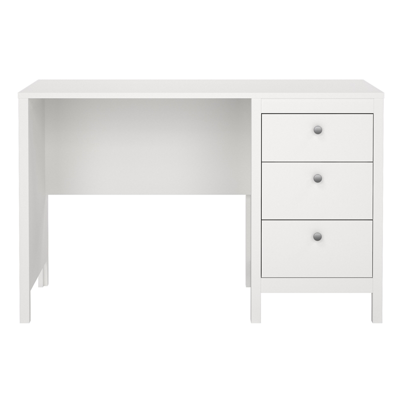 Scranton & Co Home Office Writing Desk with 3 Drawers in White