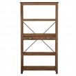 Scranton & Co 4-Shelf Bookcase with 2 Drawers in Rustic Oak Brown