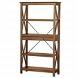 Scranton & Co 4-Shelf Bookcase with 2 Drawers in Rustic Oak Brown