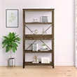 Scranton & Co 4-Shelf Bookcase with 2 Drawers in Rustic Oak Brown