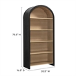 Scranton & Co Wide Arched 5-Tier Bookcase Display Cabinet in Black