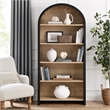 Scranton & Co Wide Arched 5-Tier Bookcase Display Cabinet in Black