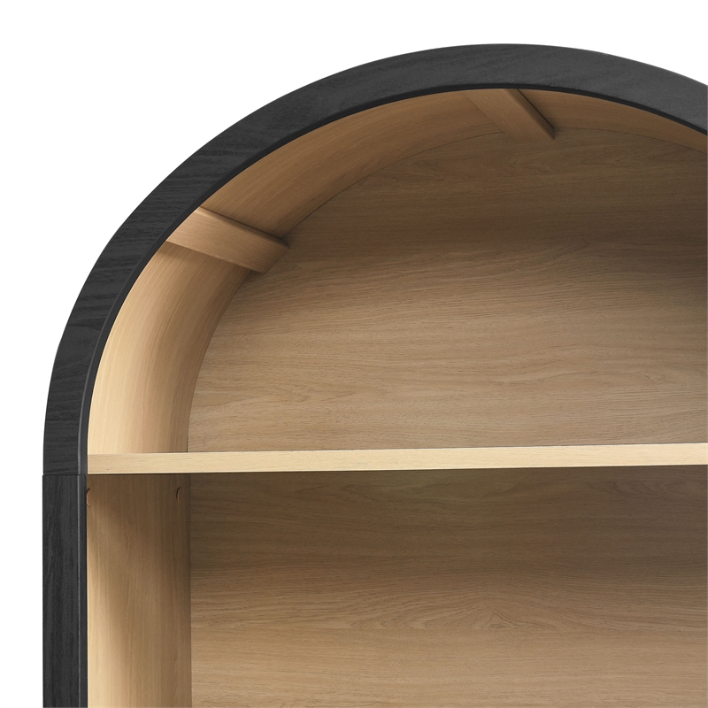 Scranton & Co Wide Arched 5-Tier Bookcase Display Cabinet in Black